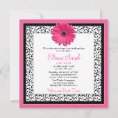 Invitation Bat mitzvah rose Gerbera Daisy (Dos)