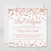 Invitation Bat mitzvah Rose Gold Faux Parties scintillant Con (Devant)