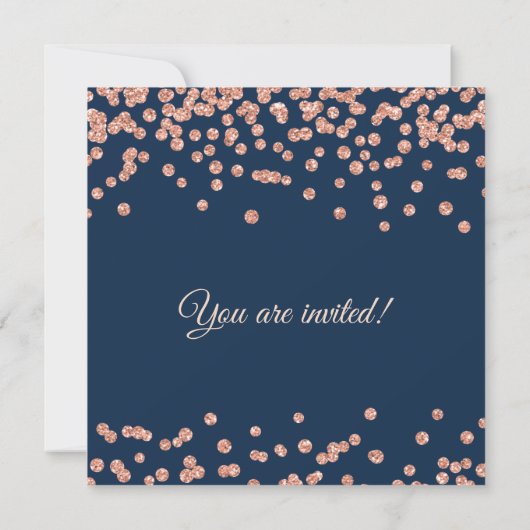 Invitation Bat mitzvah Rose Gold Faux Parties scintillant Con (Dos)