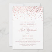 Invitation Bat mitzvah rose Gold Foil Confetti (Devant)