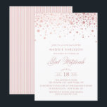 Invitation Bat mitzvah rose Gold Foil Confetti<br><div class="desc">Invitation Bat mitzvah moderne et féminine avec des points de confettis roses en or faux. Des éléments correspondants sont disponibles.</div>