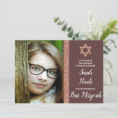 Invitation Bat mitzvah Rose Gold Modern Photo Parties scintil (Debout devant)