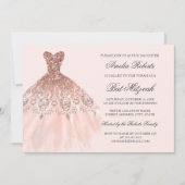 Invitation Bat mitzvah rose Gold Sparkle (Devant)