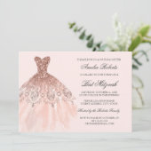 Invitation Bat mitzvah rose Gold Sparkle (Debout devant)