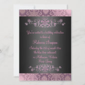 Invitation Bat mitzvah rose neige et Damask Anniversaire Invi (Dos)