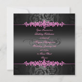 Invitation Bat mitzvah rose/noir Rose tourbillon Anniversaire (Dos)