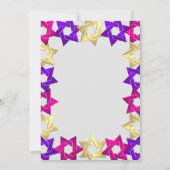 Invitation Bat mitzvah rose or violet étoile sur n'importe qu (Dos)