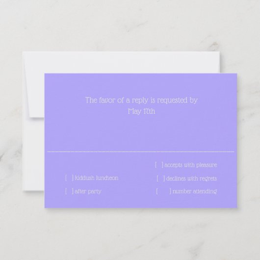 Invitation Bat mitzvah rose violet bleu étoile de David (Dos)