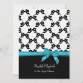Invitation Bat mitzvah ruban et fleurs (Dos)