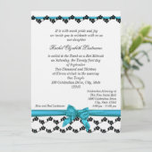 Invitation Bat mitzvah ruban et fleurs (Debout devant)