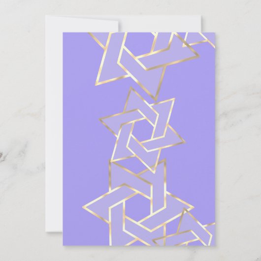 Invitation Bat mitzvah Sheer Gold Star de David sur n'importe (Dos)