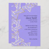 Invitation Bat mitzvah Sheer Gold Star de David sur n'importe (Devant / Derrière)