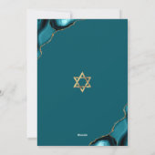 Invitation Bat Mitzvah Simple Moderne Turquoise Agate Script (Dos)