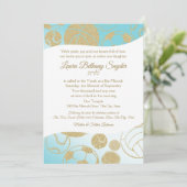 Invitation Bat mitzvah sportif Bleu et Or (Debout devant)