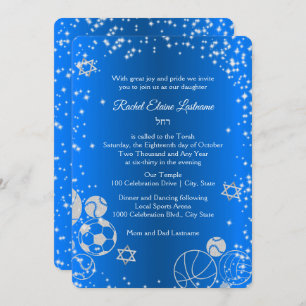 Invitation Bat mitzvah sportif Sparkle