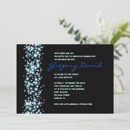 Invitation Bat mitzvah STARRY NIGHT Bar (Debout devant)