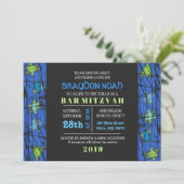 Invitation Bat mitzvah Stars Bar Distressed (Debout devant)