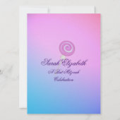 Invitation Bat mitzvah sucré Candy Bleu framboise (Dos)