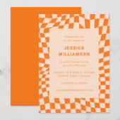 Invitation Bat mitzvah super Retro Orange (Devant / Derrière)