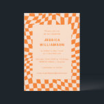 Invitation Bat mitzvah super Retro Orange<br><div class="desc">Invitation du Bat mitzvah super Retro Orange Abstrait Checkerboard</div>