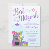 Invitation Bat mitzvah tendance Candy (Devant)
