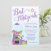 Invitation Bat mitzvah tendance Candy (Debout devant)