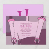 Invitation Bat mitzvah Torah Hailey Hannah Pink (Devant / Derrière)