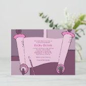 Invitation Bat mitzvah Torah Hailey Hannah Pink (Debout devant)