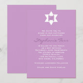 Invitation Bat mitzvah Torah Jewish Star Hébreu (Devant / Derrière)