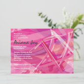 Invitation Bat mitzvah TRANSPARENT STAR-Pink (Debout devant)