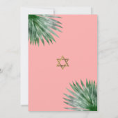 Invitation Bat mitzvah tropical Floral Aquarelle Gold Script (Dos)