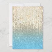 Invitation Bat mitzvah Turquoise Bleu Or Extra Sparkly (Dos)