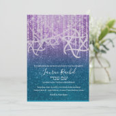 Invitation Bat mitzvah Turquoise Bleu violet extra brillant (Debout devant)
