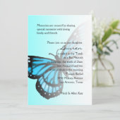 Invitation Bat mitzvah Turquoise Blue Butterfly Ombre (Debout devant)