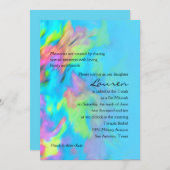 Invitation Bat mitzvah Turquoise Blue Lime Pink Tie Dye (Devant / Derrière)
