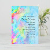 Invitation Bat mitzvah Turquoise Blue Lime Pink Tie Dye (Debout devant)