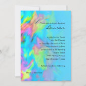 Invitation Bat mitzvah Turquoise Blue Lime Pink Tie Dye (Devant)