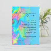 Invitation Bat mitzvah Turquoise Blue Lime Pink Tie Dye (Debout devant)