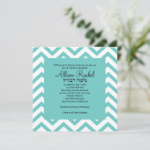 Invitation Bat mitzvah turquoise Chevron (Debout devant)