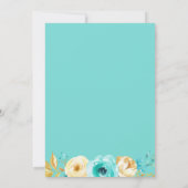 Invitation Bat mitzvah | Turquoise Mint Gold Floral (Dos)