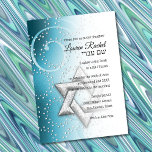 Invitation Bat mitzvah Turquoise Shimmer Star de David<br><div class="desc">Bar Mitzvah and Bat Mitzvah invitation sets design by Umua. Printed and shipped by Zazzle or its partenaires.</div>