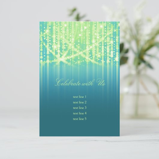 Invitation Bat mitzvah Turquoise Vert citron vert brillant (Debout devant)
