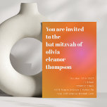 Invitation Bat mitzvah unique Retro Orange Rose<br><div class="desc">Invitation de Bat mitzvah unique Retro Orange Rose</div>