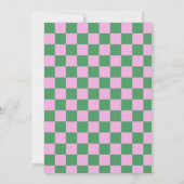 Invitation Bat mitzvah unique Retro Pink Checkerboard (Dos)