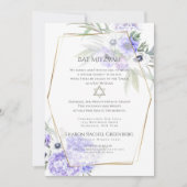 Invitation BAT MITZVAH | Violet Anémonique Floral Verse 1 (Devant)