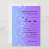 Invitation Bat mitzvah violet avec n'importe quelle invitatio (Devant)