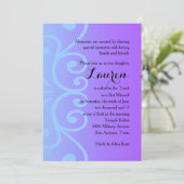 Invitation Bat mitzvah violet avec n'importe quelle invitatio (Debout devant)