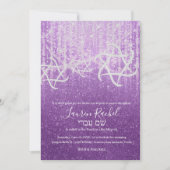 Invitation Bat mitzvah violet blanc Extra Sparkly (Devant)