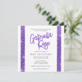 Invitation Bat mitzvah violet moderne Texte minimal moderne (Debout devant)