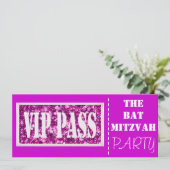 Invitation Bat mitzvah VIP pétillant rose (Debout devant)